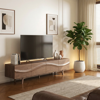 Rovella Walnut Wood TV Console (200cm)