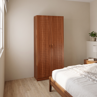 Cade 2 Open Door Wardrobe in Brown