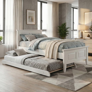 Carleton White Wooden Bed