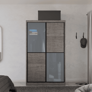 Megafurniture | Caroline Modular Wardrobe (Light Oak with Frosted Glass) | Modular Wardrobe