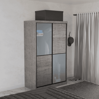 Megafurniture | Caroline Modular Wardrobe (Light Oak with Frosted Glass) | Modular Wardrobe