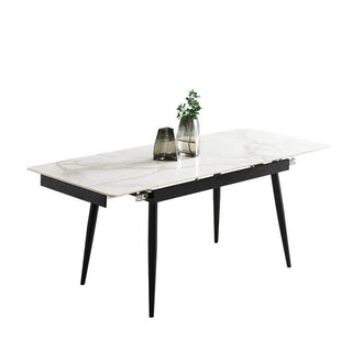 Megafurniture | Catharina Glossy Sintered Stone Extendable Dining Table | Dining Table