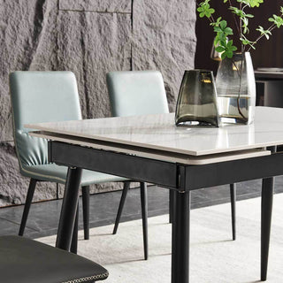 Megafurniture | Catharina Glossy Sintered Stone Extendable Dining Table | Dining Table