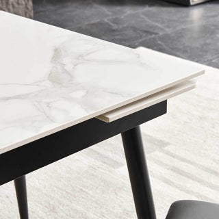Megafurniture | Catharina Glossy Sintered Stone Extendable Dining Table | Dining Table