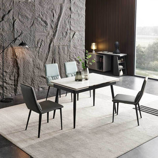 Megafurniture | Catharina Glossy Sintered Stone Extendable Dining Table | Dining Table