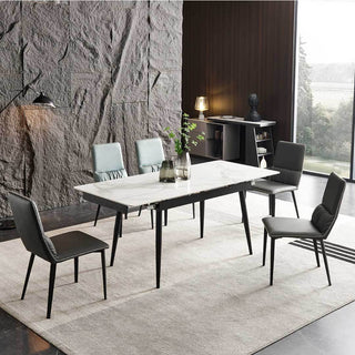 Megafurniture | Catharina Glossy Sintered Stone Extendable Dining Table | Dining Table