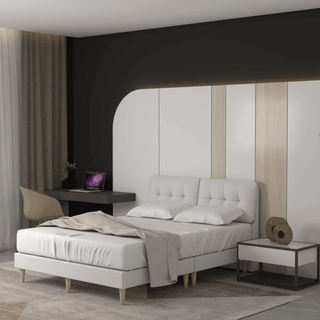 Megafurniture | Chloe Cream Fabric Bed Frame (Pet Friendly) | Storage Bed