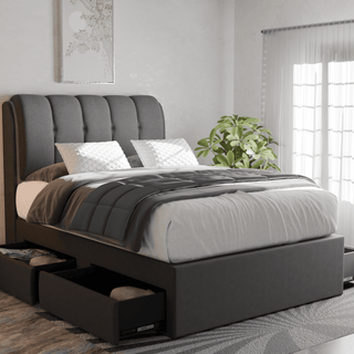 Megafurniture | Corave Fabric Drawer Bed Frame (Water Repellent) | Drawer Bed