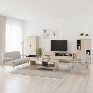 Trystan Living Room Set <br> (Coffee Table + TV Console + Storage Cabinet + Shoe Cabinet)