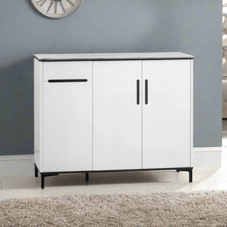 Megafurniture | Dalf II 3 Door White Shoe Cabinet (120cm) | Shoe Cabinet