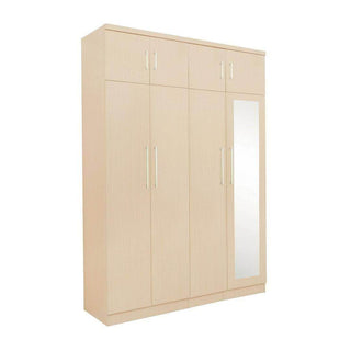 Megafurniture | Darragh Mirror 4 Open Door Wardrobe with Top | Open Door Wardrobe