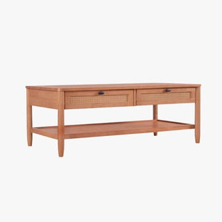 Megafurniture | Delora Wooden Coffee Table with Rattan Drawers | Coffee Table