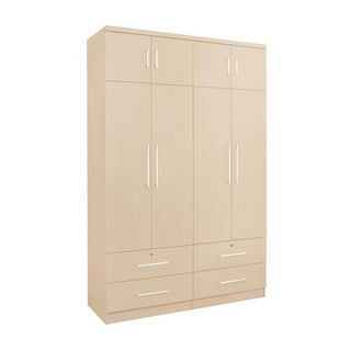 Megafurniture | Deverac II 4 Open Door Wardrobe with Drawers & Top | Open Door Wardrobe