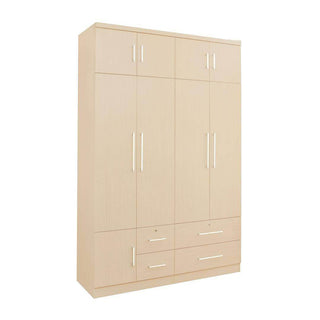Megafurniture | Deverell III 4 Open Door Wardrobe with Drawers & Top | Open Door Wardrobe