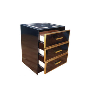 Megafurniture | Dorsey Black Bedside Table with LED Light | Bed Side Table