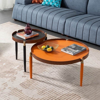 Megafurniture | Eclipse Faux Leather Nesting Coffee Table | Coffee Table