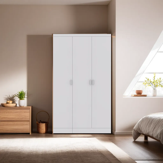 Eliose White Wash Open 3 Door Wardrobe