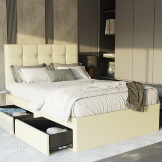 Ellie Faux Leather Drawer Bed Frame