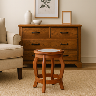 Maxime Marble Round Dining Stool