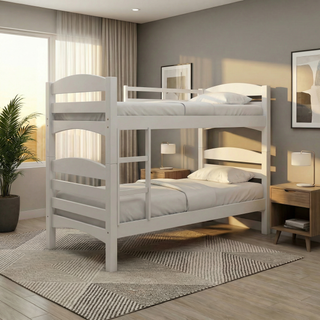 Fiona White Wooden Double Decker Bed Frame