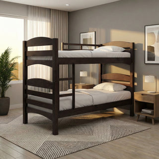 Fiona Walnut Wooden Double Decker Bed Frame