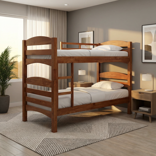Fiona Cherry Wooden Double Decker Bed Frame