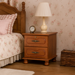 Jens Cherry Wooden Bedside Table (41cm)