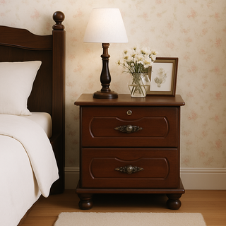 Jens Walnut Wooden Bedside Table (41cm)