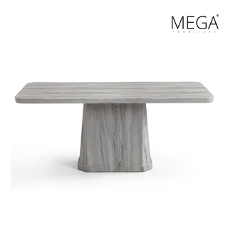 Fjella Marble Dining Table & Brisa Faux Leather Dining Chair Set (1+8)