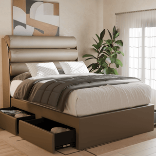 Megafurniture | Gobbee Faux Leather Drawer Bed | Drawer Bed