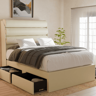 Megafurniture | Gobbee Faux Leather Drawer Bed | Drawer Bed