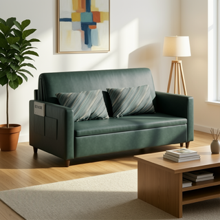 Gurhk Leathaire Sofa Bed (206cm)