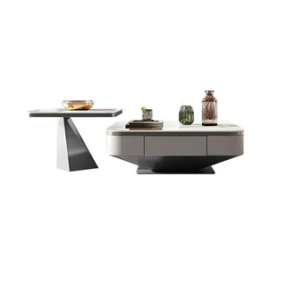 Andrea Glossy Sintered Stone Nesting Coffee Table