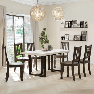 Megafurniture | Hadrian Marble Dining Set (1+6) | Dining Set