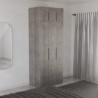 Megafurniture | Harris 3 Door Open Wardrobe with Top | Open Door Wardrobe