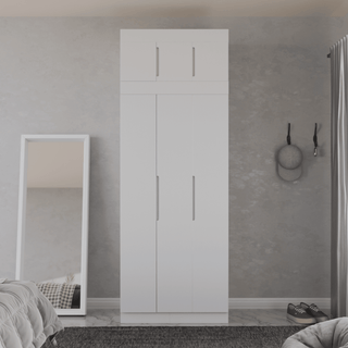 Megafurniture | Harris 3 Door Open Wardrobe with Top | Open Door Wardrobe