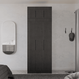 Megafurniture | Harris 3 Door Open Wardrobe with Top | Open Door Wardrobe