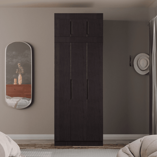 Megafurniture | Harris 3 Door Open Wardrobe with Top | Open Door Wardrobe