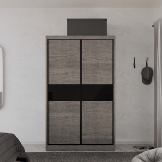 Megafurniture | Helene Modular Wardrobe (Black Glass) | Modular Wardrobe