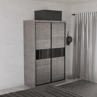 Megafurniture | Helene Modular Wardrobe (Black Glass) | Modular Wardrobe