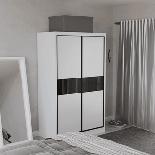 Megafurniture | Helene Modular Wardrobe (Black Glass) | Modular Wardrobe