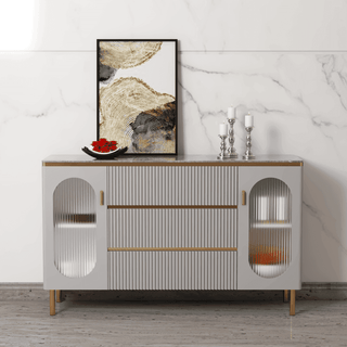 Megafurniture | Hollis II Polished Sintered Stone Buffet Hutch | Sideboard