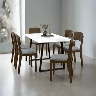 Megafurniture | Huxen Marble Dining Set (1+6) | Dining Set