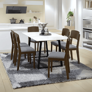 Megafurniture | Huxen Marble Dining Set (1+6) | Dining Set