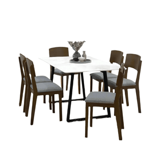 Megafurniture | Huxen Marble Dining Set (1+6) | Dining Set