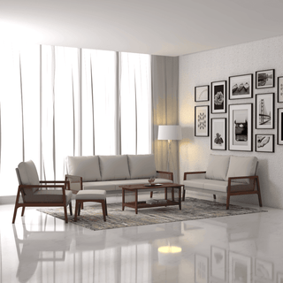 Megafurniture | Huxley Fabric Wooden Frame Sofa | Wooden Sofa