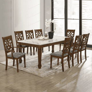 Hazelle Wooden Dining Set (1+8)