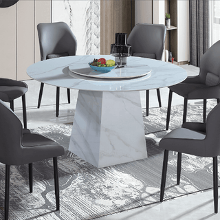 Emanuele Marble Dining Table with Lazy Susan (135cm)