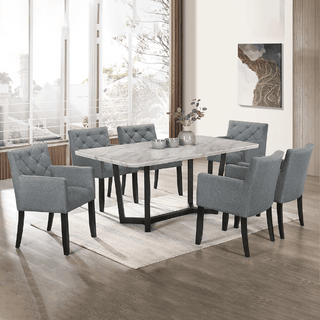 Fiorelle Marble Dining Set (1+6)