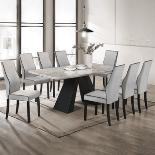 Ludovis Marble Dining Set (1+8)